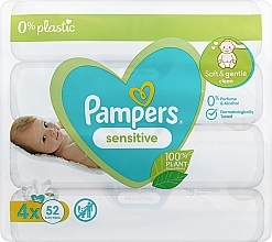Feuchttücher für Babys 4x52 St. - Pampers Sensitive — Bild N1
