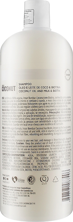 Sulfatfreies Haarshampoo - Inoar Bombar Coconut Shampoo — Bild N1