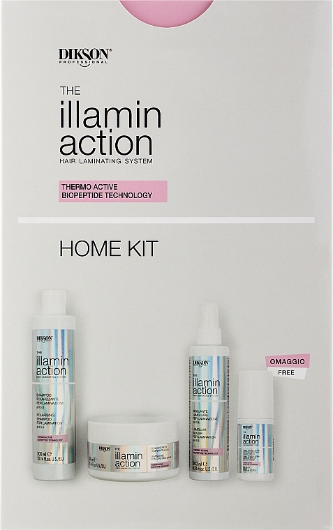 Haarpflegeset - Dikson Illaminaction Home Kit (Shampoo 300ml + Konzentrat 300ml + Creme 200ml + Spray 80ml) — Bild N1