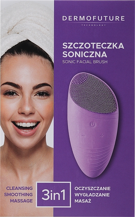 Elektrische Gesichtsreinigungsbürste lila - Dermofuture Sonic Cleaner
