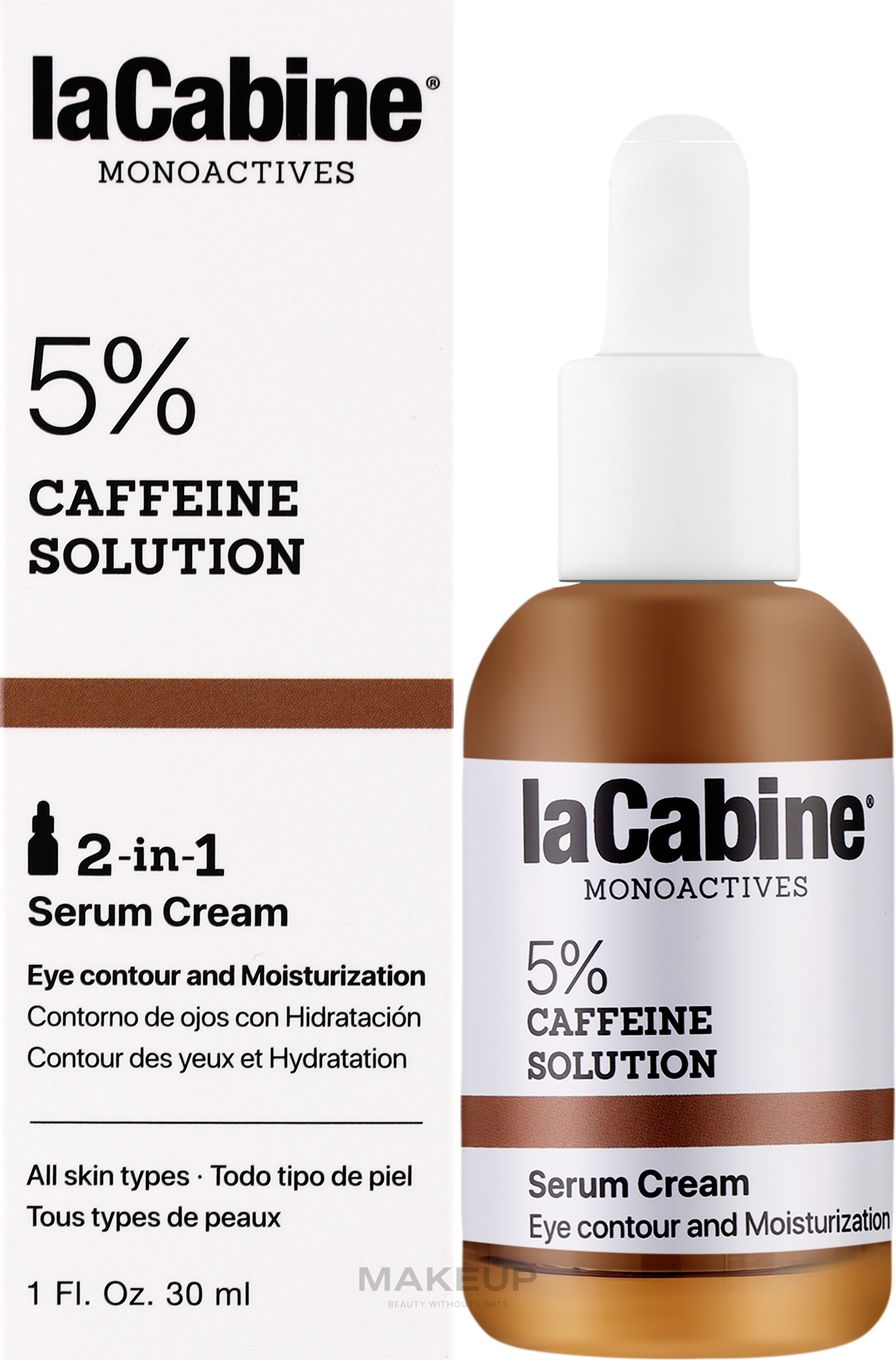 Creme-Serum für das Gesicht - La Cabine Monoactives 5% Caffeine Solution Serum Cream — Bild 30 ml