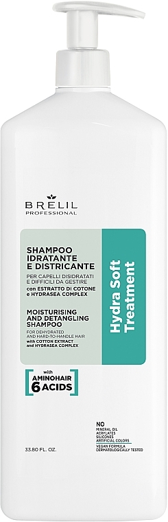 Feuchtigkeitsspendendes Shampoo - Brelil Hydra Soft Treatment Moisturising And Detangling Shampoo  — Bild N2