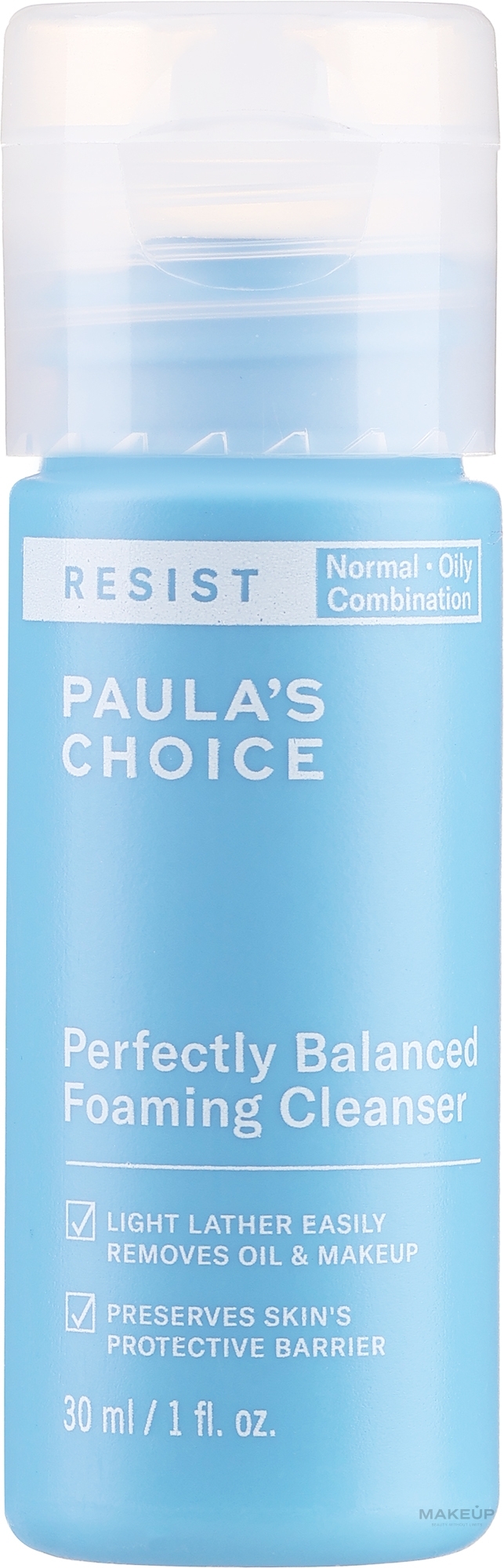 Gesichtsreinigungsschaum - Paula`s Choice Resist Perfectly Balanced Foaming Cleanser Travel Size  — Bild 30 ml