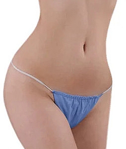 Spunbonded-Tanga-Slip für Damen für Wellness-Behandlungen blau - Doily — Bild N2