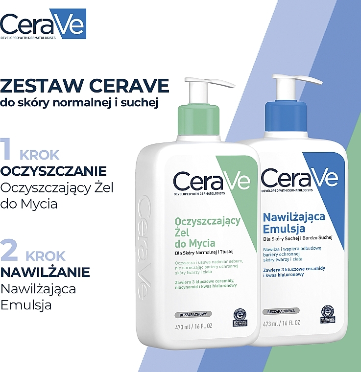 CeraVe (Körpergel /473 ml + Körperlotion /473 ml) - Set für normale und trockene Haut — Bild N3