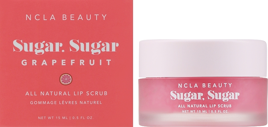 Natürliches Lippenpeeling Rosa Grapefruit mit Zucker, Kakaobutter, Sheabutter und Agavennektar - NCLA Beauty Sugar, Sugar Pink Grapefruit Lip Scrub — Bild N2