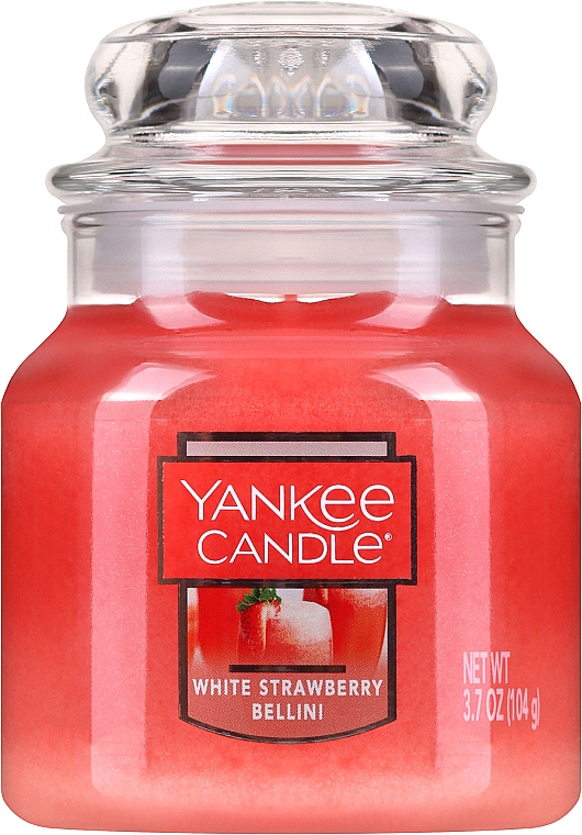 Duftkerze im Glas Weiße Erdbeer-Bellini - Yankee Candle White Strawberry Bellini — Bild N1