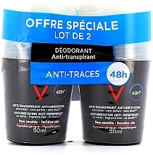 Deo Roll-on Antitranspirant für empfindliche Haut - Vichy Homme Roll-on 48 Hours Anti-perspirant Deodorant (2x50ml) — Bild N1