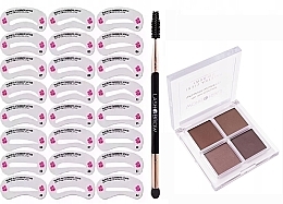 Düfte, Parfümerie und Kosmetik Augenbrauen-Set - Lash Brow Stamp Brows 24 Palette (br/shadow/5.6g + brush + acc)