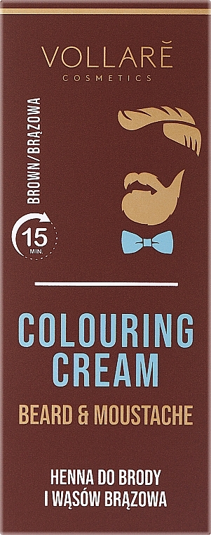 Schnurrbart- und Bartfarbe braun - Vollare Colouring Cream Beard & Moustache Brown — Bild N1