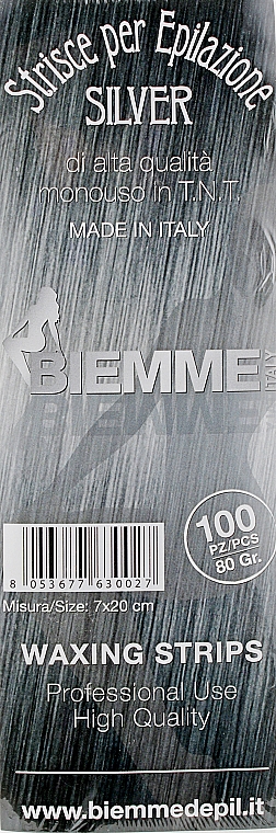Enthaarungspapier in einer Packung 100 St. - Biemme Silver Waxing Strips — Bild N1