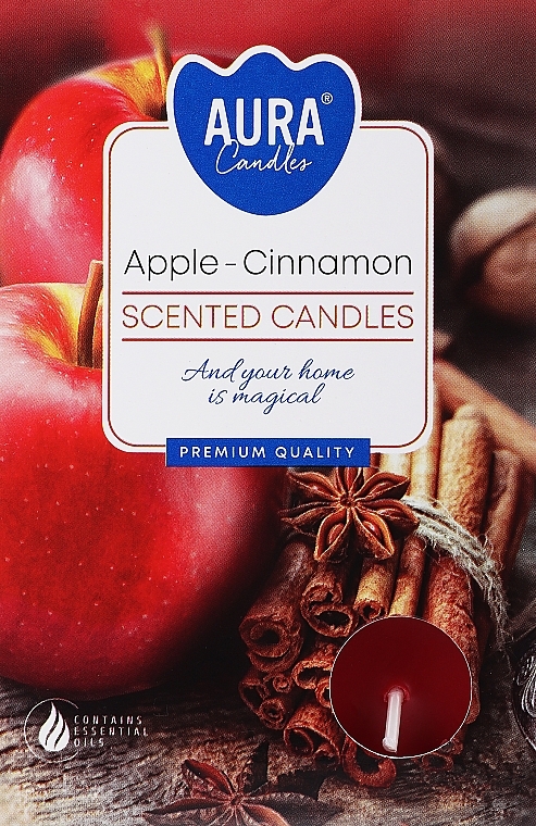 Teekerzen-Set Apfel mit Zimt - Bispol Apple Cinnamon Scented Candles — Bild N1