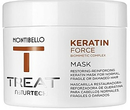 Regenerierende Keratinmaske für normales, sprödes und geschädigtes Haar - Montibello Treat NaturTech Keratin Force Mask — Bild N1
