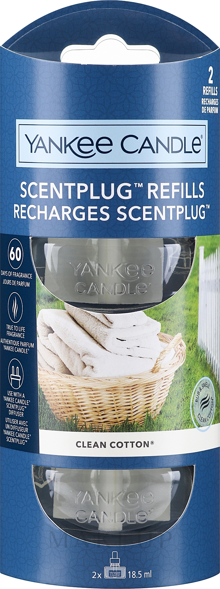 Nachfüllpack für elektrische Aromalampe - Yankee Candle Electric Scented Oil Refills Clean Cotton — Bild 2 x 18.5 ml