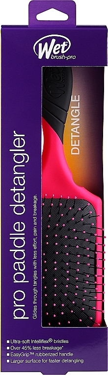 Haarbürste für verfilztes Haar rosa - Wet Brush Pro Paddle Detangler Pink — Bild N2