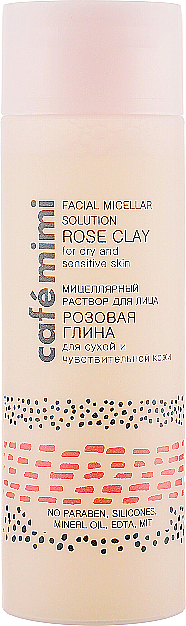 Mizellenwasser mit rosa Ton für trockene und empfindliche Haut - Cafe Mimi Facial Micellar Solution Rose Clay