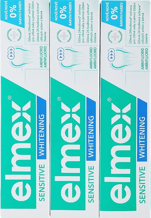 Zahnpflegeset - Elmex Sensitive Whitening (Aufhellende Zahnpasta 3x75ml) — Bild N2