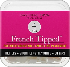 French Nagel-Tips - Dashing Diva French Tipped Short White 50 Tips Size 4 — Bild N1