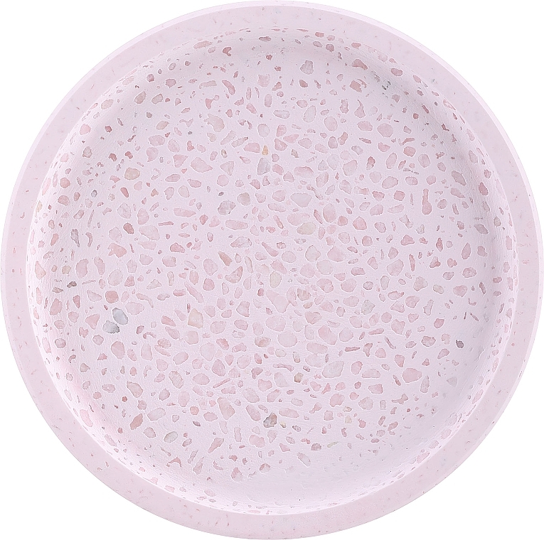 Seifenschale aus Kieselgur rund rosa mit Kieselsteinen - Yeye — Bild N1