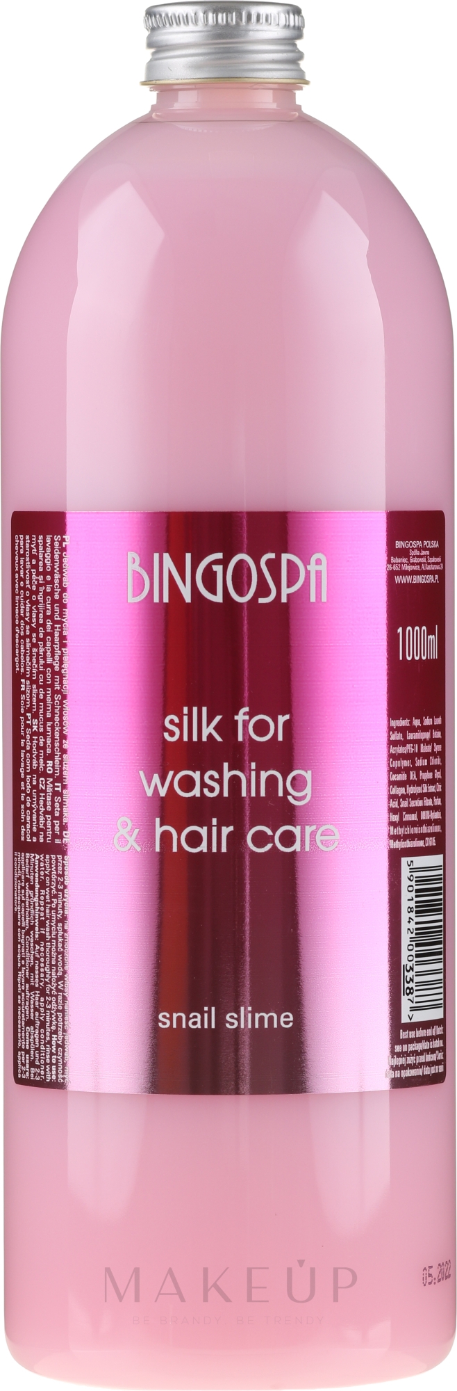 Seide zum Haarwaschen mit Schneckenschleim - BingoSpa Silk For Hair Washing With Snail Slime — Bild 1000 ml