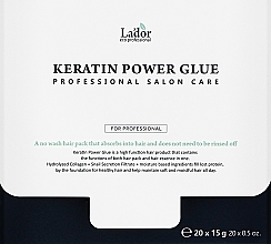 Feuchtigkeitsspendende und reparierende Haarpflege mit Keratin, Kollagen und Schneckenschleim ohne Ausspülen - La'dor Keratin Power Glue (Mini) — Bild N2