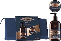 Set - Gillette King C. Gillette Perfect Beard Regimen Kit (wash/350ml + b/balm/100ml + bag/1pc) — Bild N1