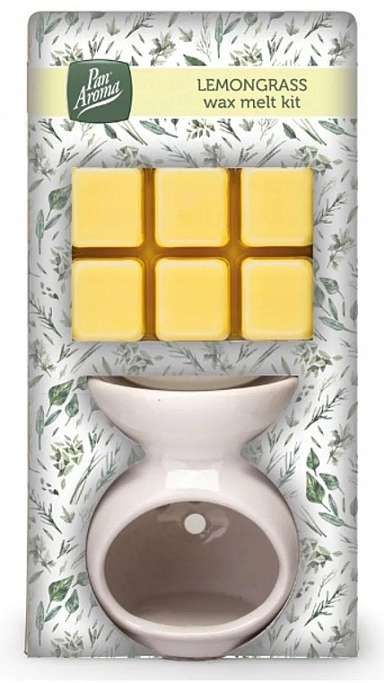 Aromatherapie-Set mit Wachs und Lampe Zitronengras - Pan Aroma Wax Melt Burner Kit Lemongrass  — Bild N1