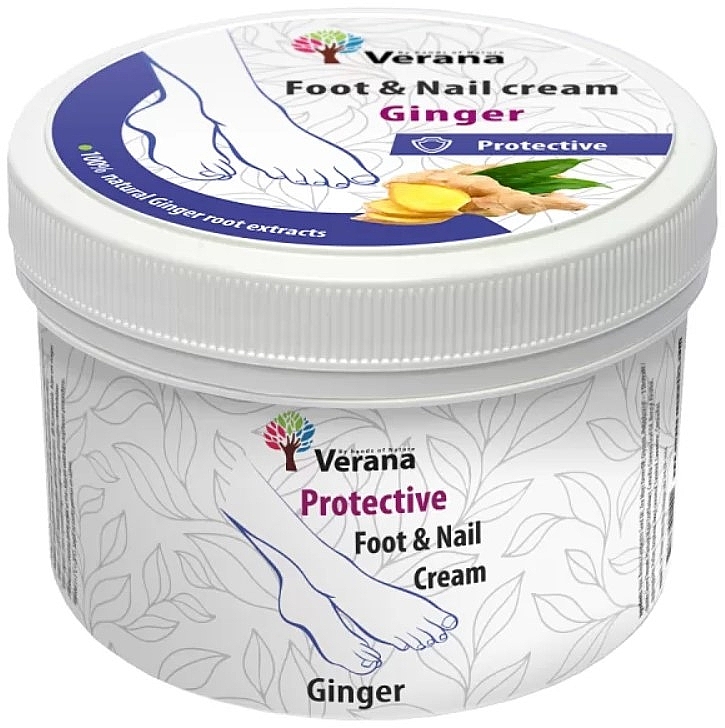 Schutzcreme für Füße und Nägel Ingwer - Verana Protective Foot & Nail Cream Ginger — Bild N1