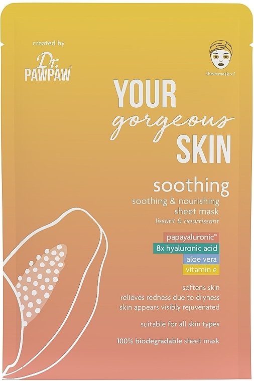 Tuchmaske für das Gesicht - Dr. PAWPAW Your Gorgeous Skin Soothing Sheet Mask — Bild N2