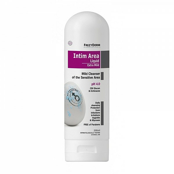 Sanftes Reinigungsmittel für die Intimhygiene gegen Reizungen, Infektionen und Vaginitis - Frezyderm Intim Area Liquid — Bild N1