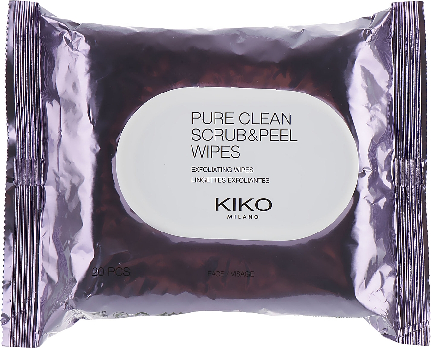 2in1 Exfolierende und beruhigende Gesichtstücher mit Alpha-Hydroxysäuren und Panthenol - Kiko Milano Pure Clean Scrub & Peel Wipes — Bild N2