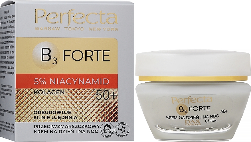 Anti-Falten-Creme für Tag und Nacht 50+ - Perfecta B3 Forte Anti-Wrinkle Day And Night Cream 50+ — Bild N2