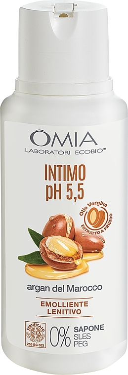 Gel für die Intimhygiene mit Argan - Omia Laboratori Ecobio Intimo pH 5,5 Argan from Morocco — Bild N1