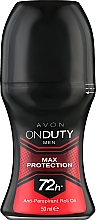 Düfte, Parfümerie und Kosmetik Deo Roll-on Antitranspirant - Avon On Duty Men Max Protection Deodorant Rol On 72H