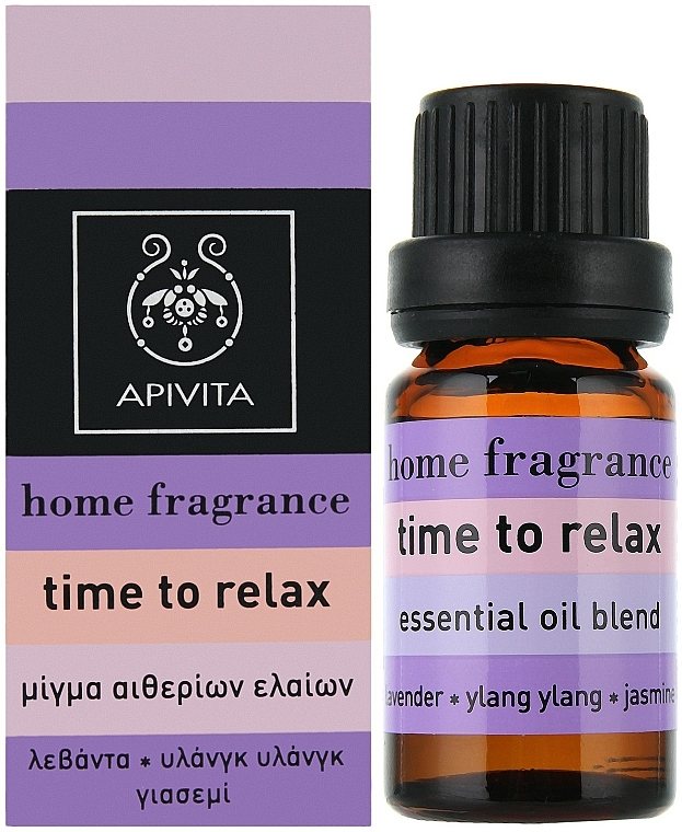 Entspannende Ölmischung mit Lavendel, Ylang-Ylang und Jasmin - Apivita Aromatherapy Essential Oil Time to Relax  — Bild N1
