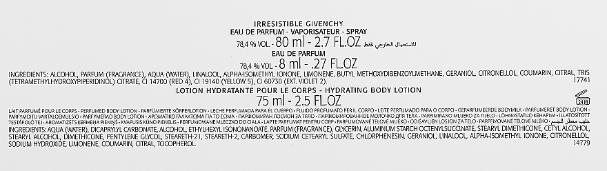 Duftset (Eau de Parfum 80 ml + Eau de Parfum 8 ml + Körperlotion 75 ml) - Givenchy Irresistible Givenchy  — Bild N3