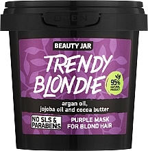 Düfte, Parfümerie und Kosmetik Lila Maske für blondes und gefärbtes Haar mit Arganöl und Kokosnussbutter - Beauty Jar Trendy Blondie For Blond Hair Purple Mask
