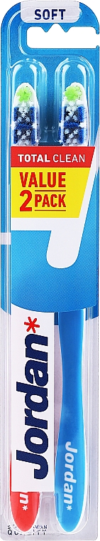 Zahnbürste weich Total Clean rot, blau 2 St. - Jordan Total Clean Soft — Bild N2