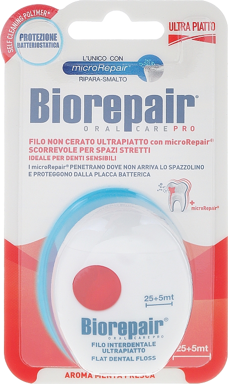 Ultradünne Zahnseide mit Minzgeschmack 30 m - Biorepair Ultra-Flat Floss — Bild N1