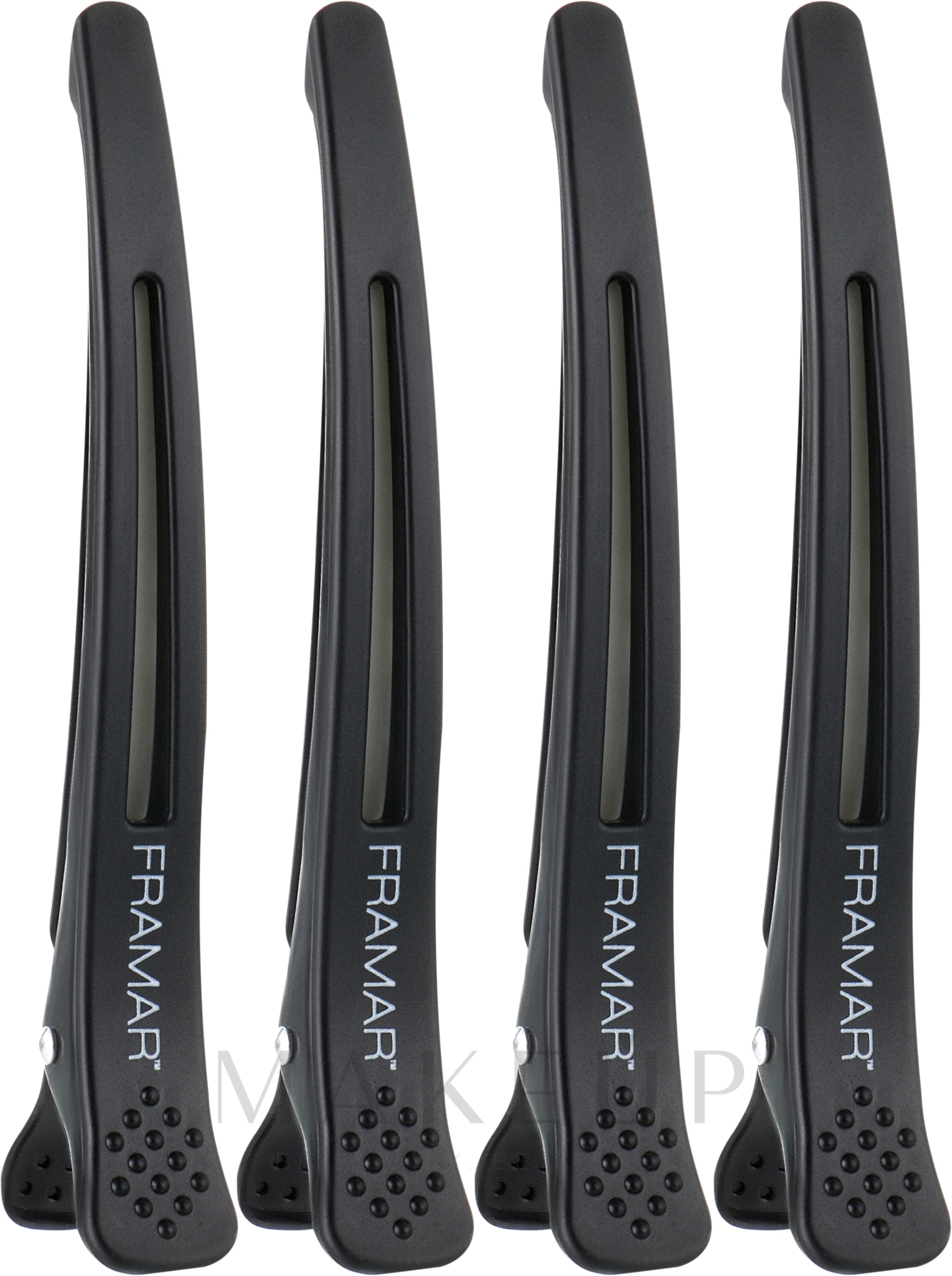 Haarspange mit elastischem Einsatz schwarz - Framar Elastic Sectioning Hair Clips — Bild 4 St.