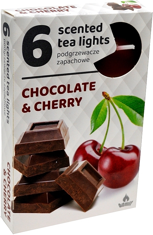 Teekerzen Schokoladenkirsche 6 St. - Admit Scented Tea Light Chocolate Cherry — Bild N1