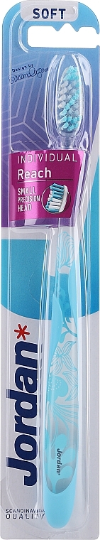 Zahnbürste weich hellblau mit Quallen - Jordan Individual Reach Soft  — Bild N2