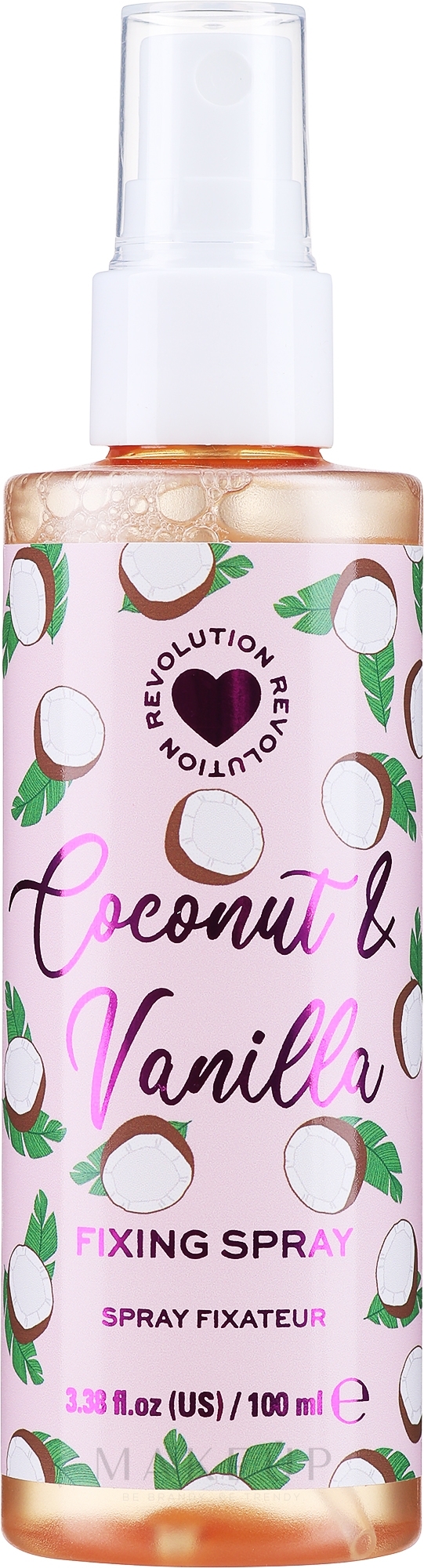 Make-up-Fixierspray Vanille und Kokosnuss - I Heart Revolution Fixing Spray Vanilla & Coconut — Bild 100 ml