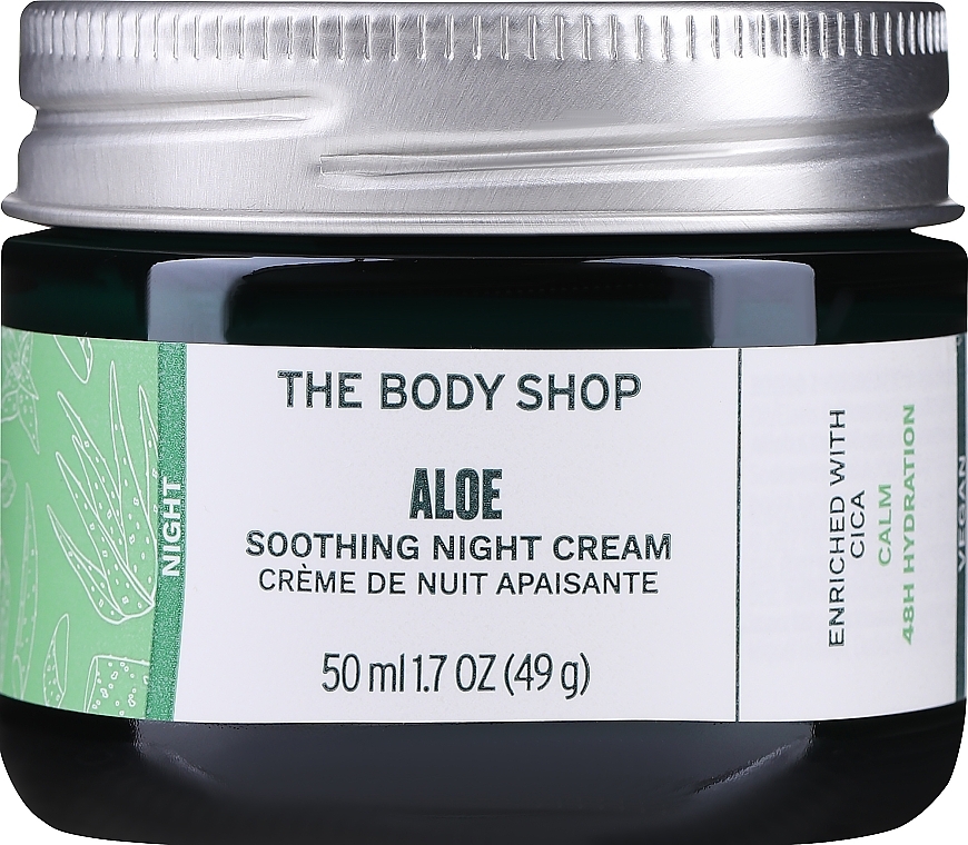 Beruhigende Nachtcreme für das Gesicht mit Aloe Vera für empfindliche Haut - The Body Shop Aloe Soothing Night Cream — Bild N1