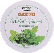 Haarmaske mit Kräuteressig für strapaziertes Haar - Eco U Hair Mask Herbal Vinegar For Damaged Hair — Bild N1