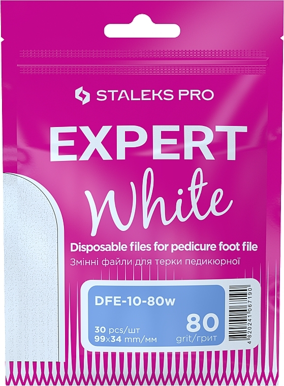 Ersatzfeilen für Pediküre-Reibe 80 Körnung - Staleks Pro Expert White — Bild N1