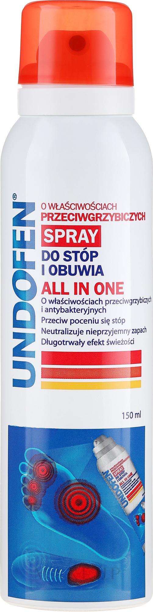 Antimykotisches Spray für Füße und Schuhe - Undofen All in One Foot Spray — Bild 150 ml