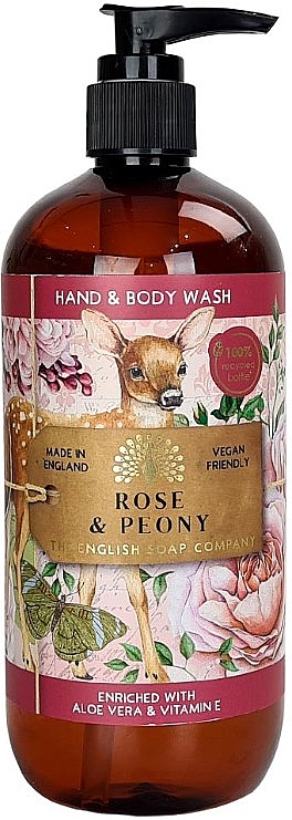 Waschgel für Hände und Körper mit Rose und Pfingstrose - The English Soap Company Anniversary Rose & Peony Hand & Body Wash — Bild N1