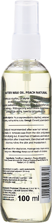 Beruhigendes Körperöl nach der Enthaarung - Silcare Peach Natural After Wax Oil — Bild N2