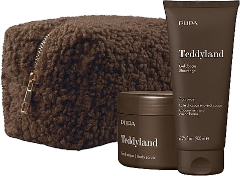 Set - Pupa Teddyland Coconut Milk And Cocao Beans (b/scrub/150ml + sh/gel/200ml + bag) — Bild N1